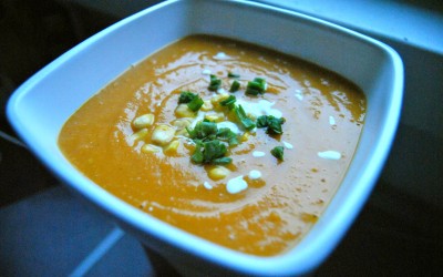 Bezglutenowa zupa krem z batatów i kukurydzy