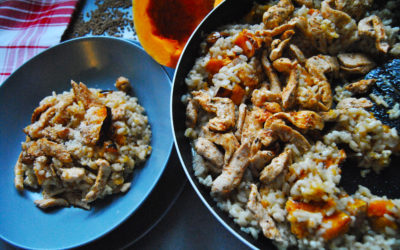 Bezglutenowe risotto z dynią i kurczakiem